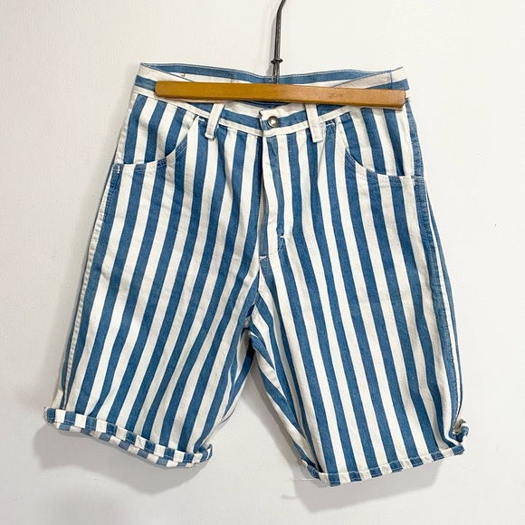 Wrangler Pants - Wrangler Blue and White Striped Women’s Shorts